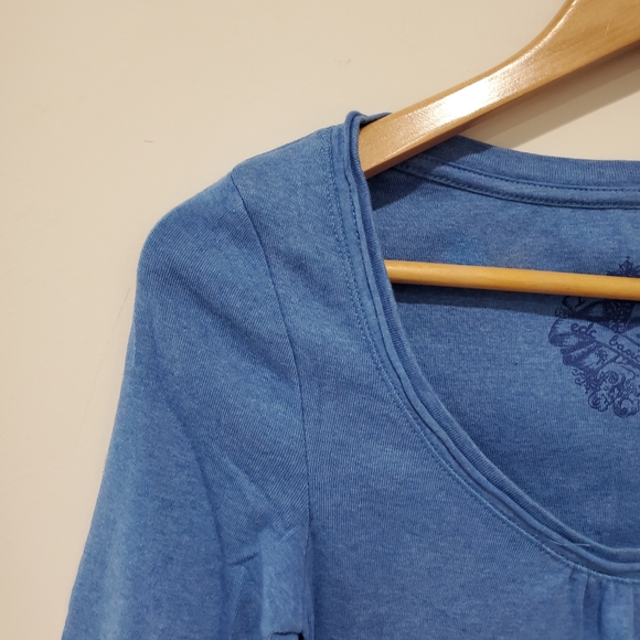 Esprit blue long sleeved ruched scoop neck small - Picture 2 of 10